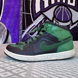 Size 10.5 - 2009‎ Nike Air Jordan 1 Phat Premier BOSTON CELTICS Shoes 375173-031